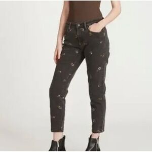 Driftwood | Giselle Embroidered Distressed High Rise Jeans Black‎ Wash | Size 28